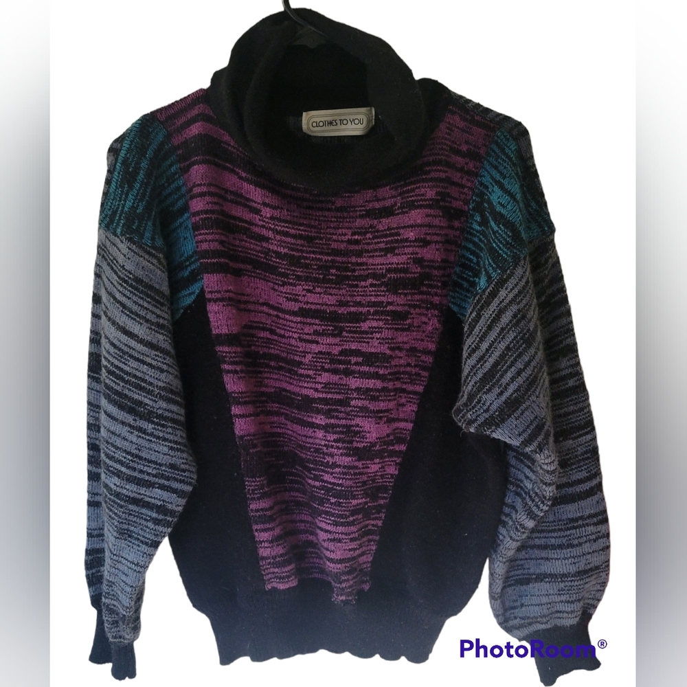 Vintage knit turtleneck, women's medium